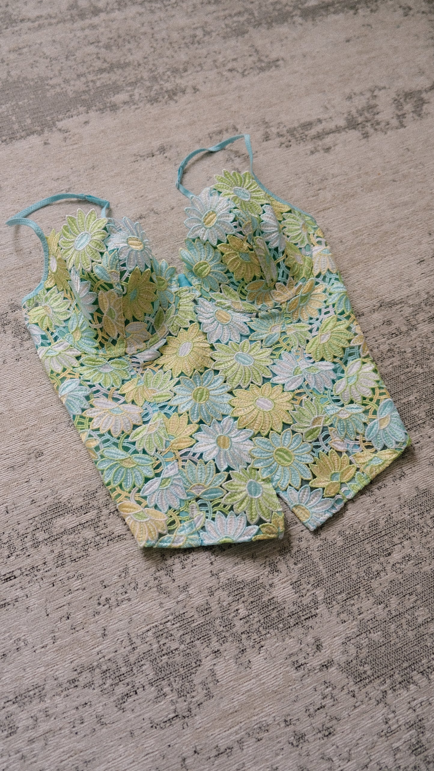 Vintage French Oceanic Florals corset (M/L, L)