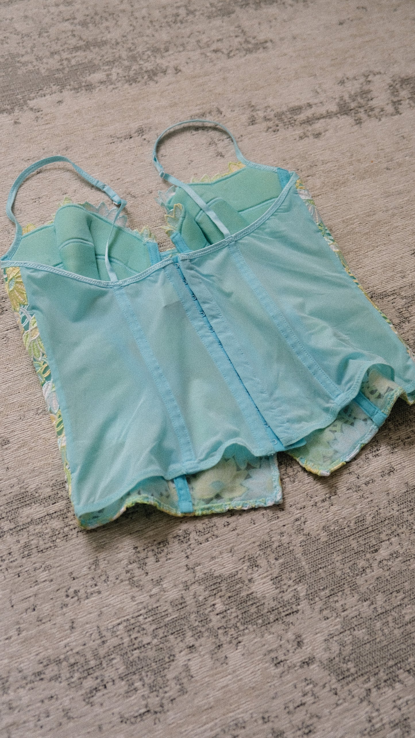 Vintage French Oceanic Florals corset (M/L, L)