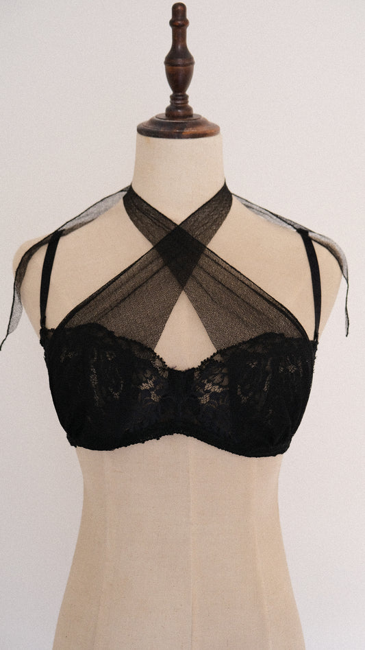 Vintage La Perla sheer bow bra (36B/80B)