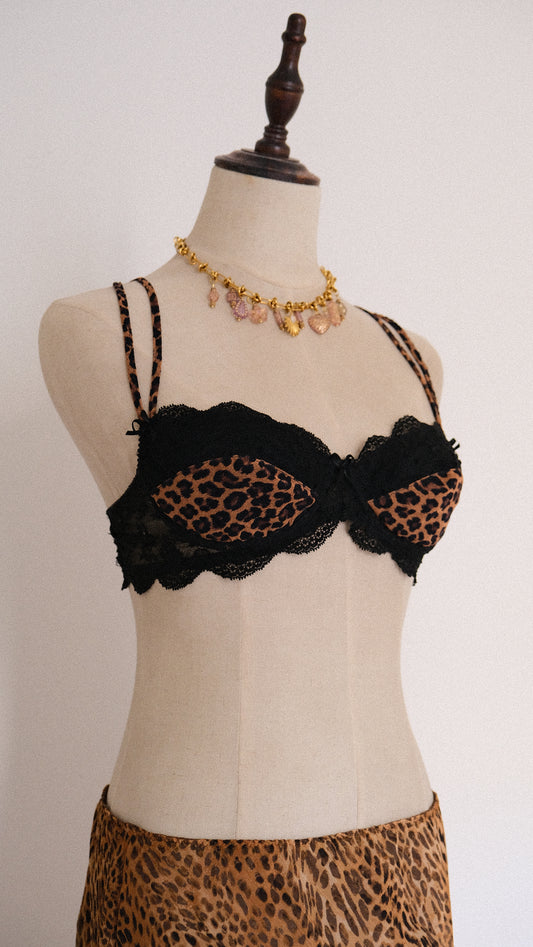 Vintage French Animal print bra (34B/75B)
