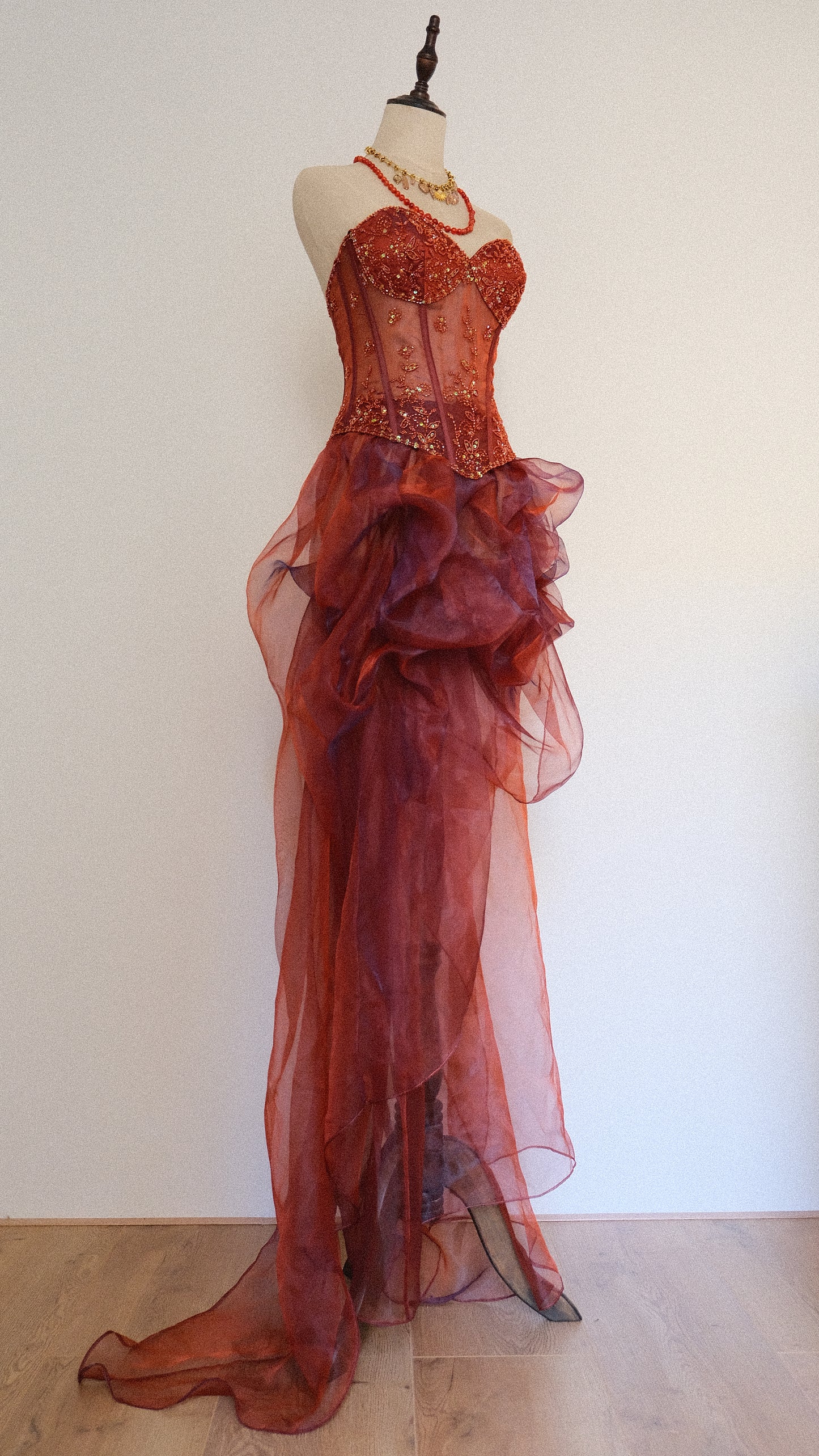 Wine-red puffy Cloud 3 piece set (XS/S, S)