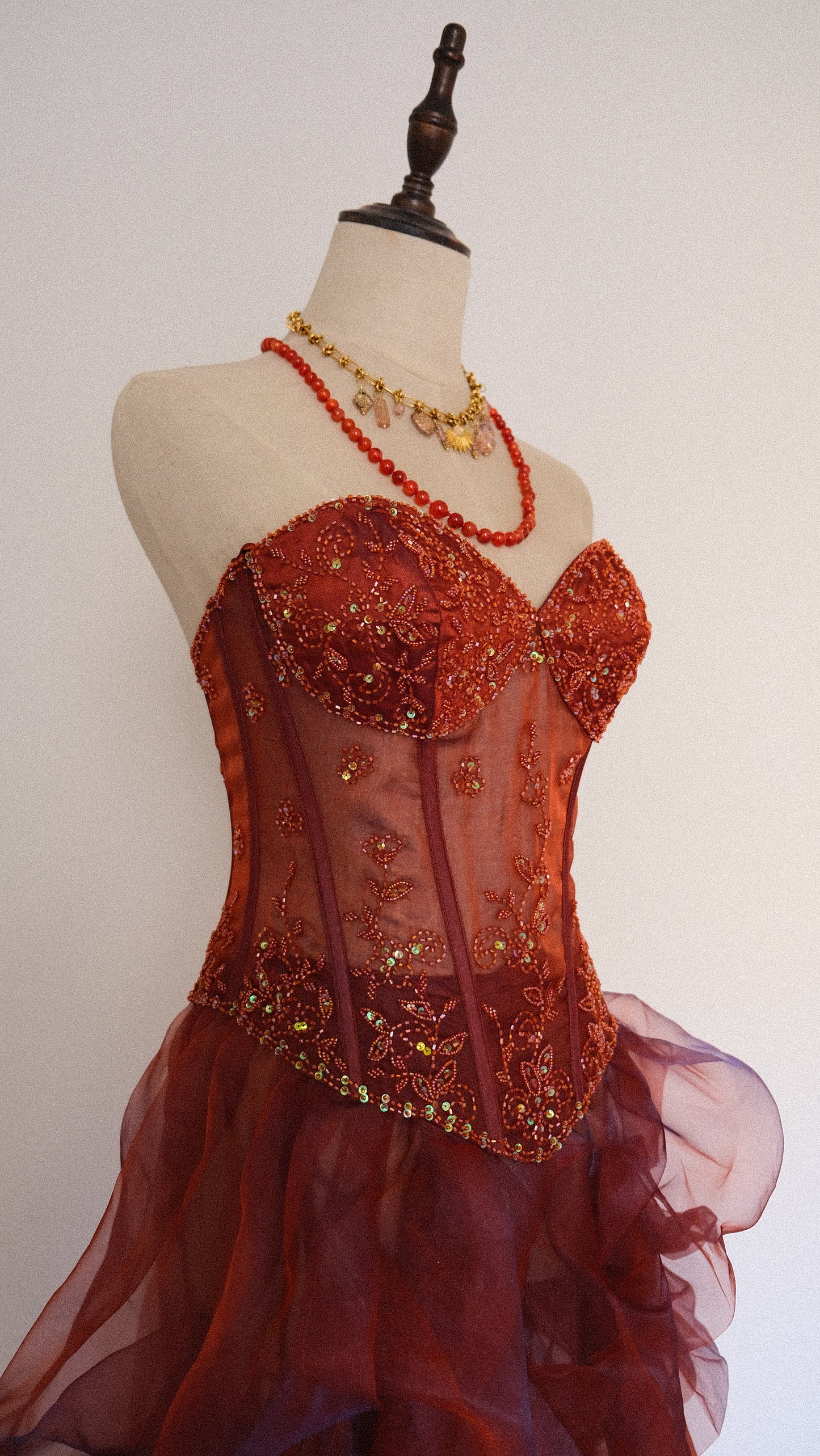 Wine-red puffy Cloud 3 piece set (XS/S, S)