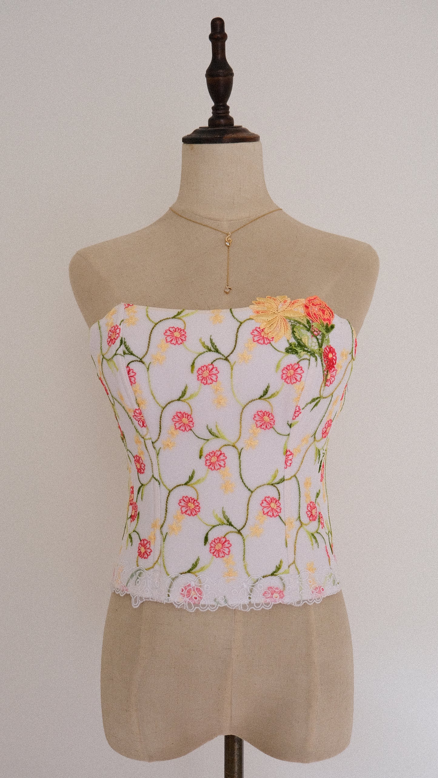 Vintage Floral French bustier (M)