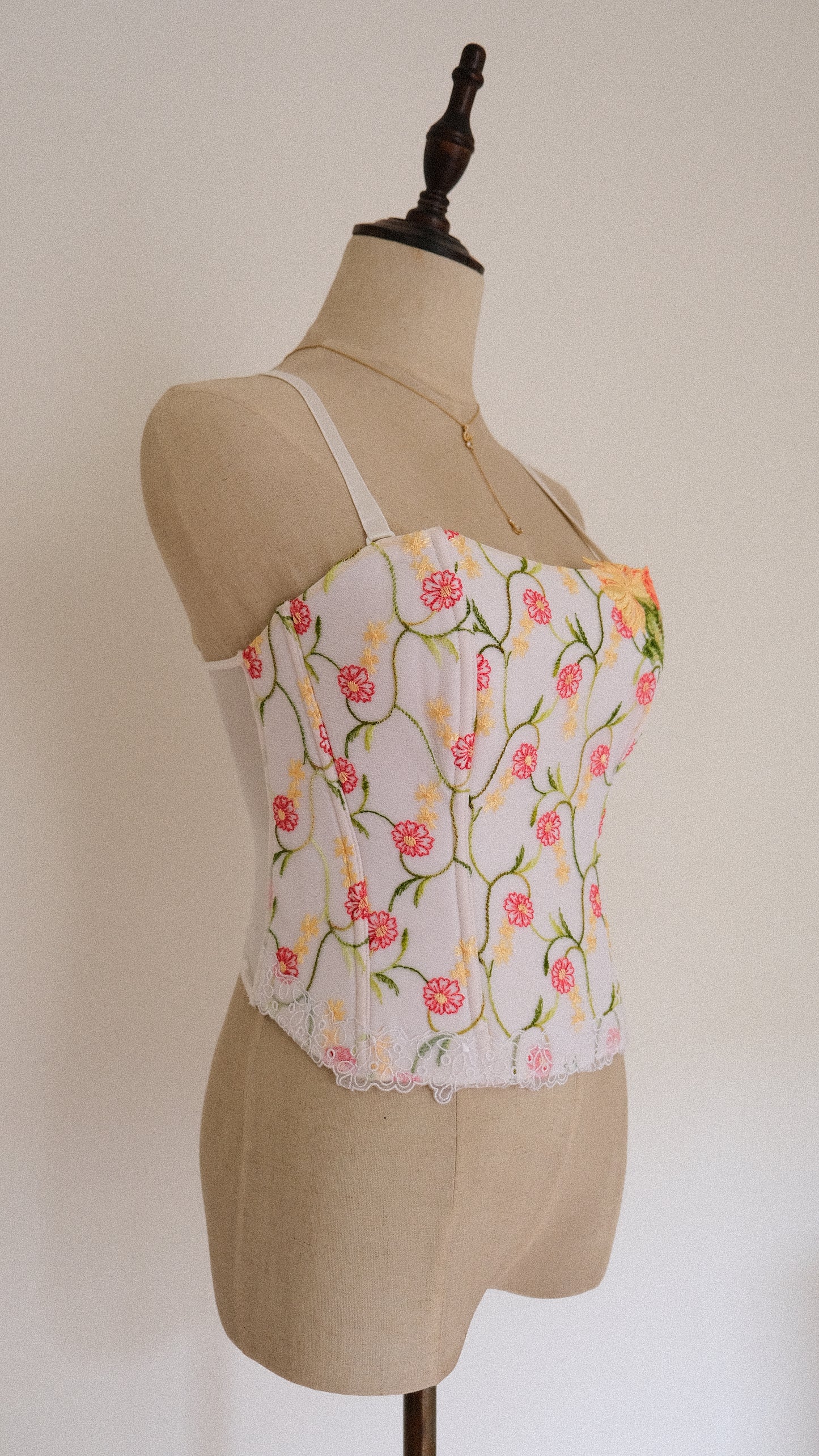 Vintage Floral French bustier (M)