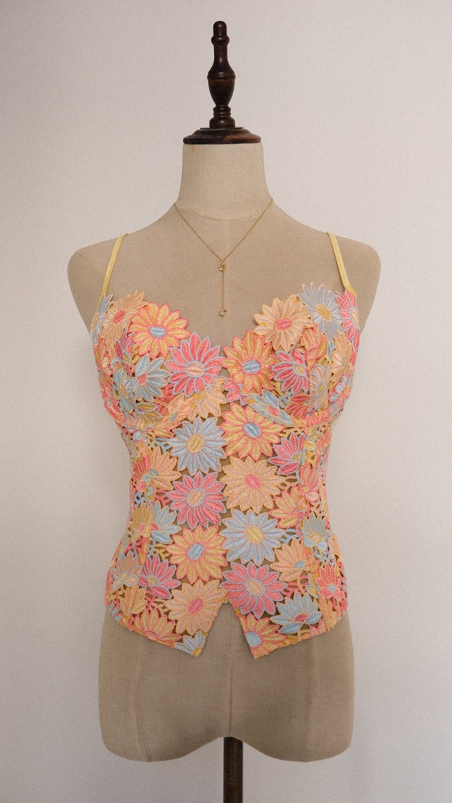 Vintage French Spring Florals corset (M/L, L)