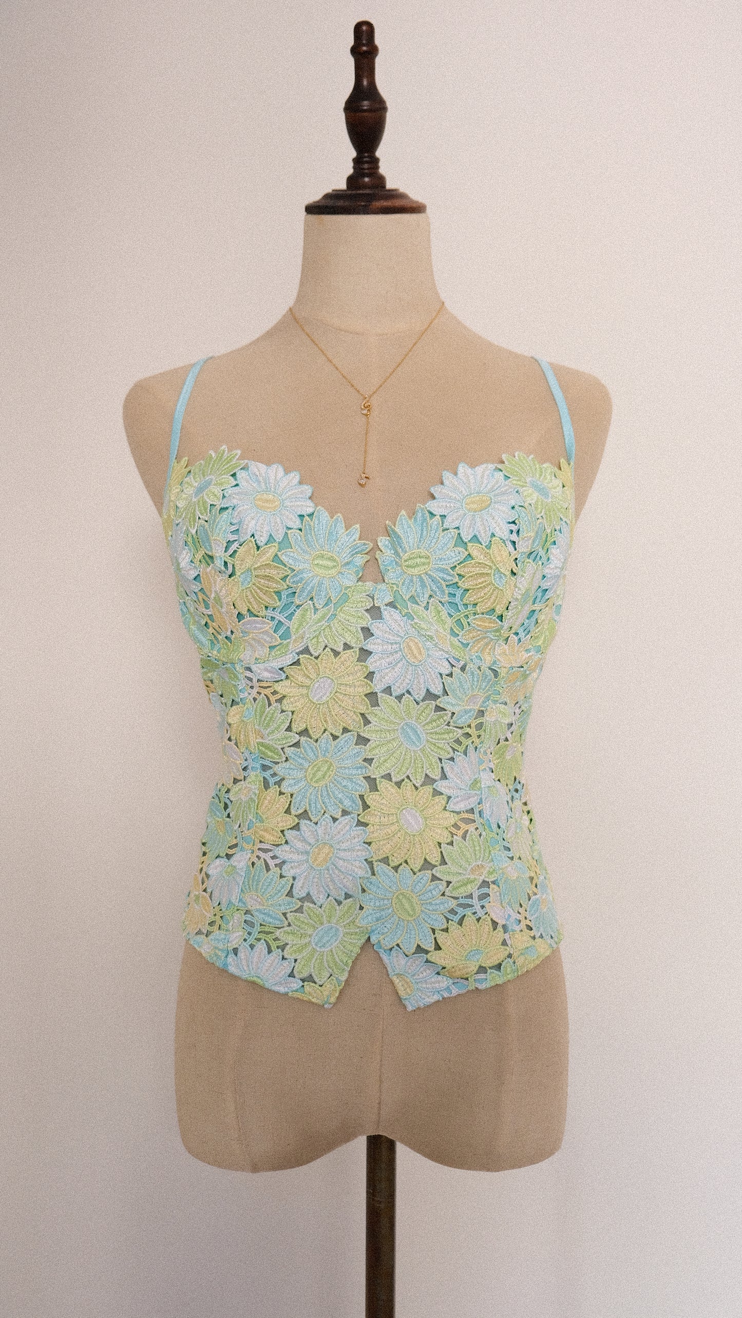 Vintage French Oceanic Florals corset (M/L, L)