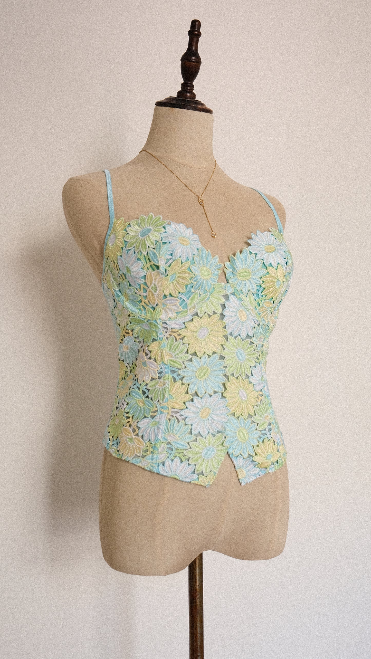 Vintage French Oceanic Florals corset (M/L, L)