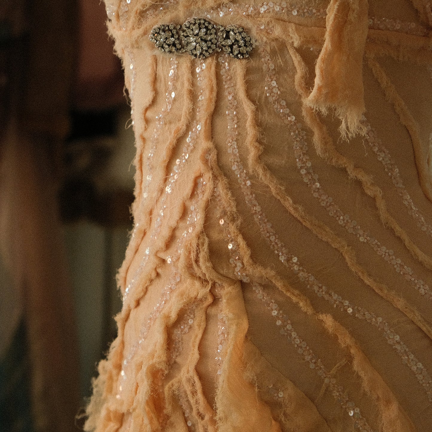 Vintage ruffled Spanish sequin dress (S/M-M)