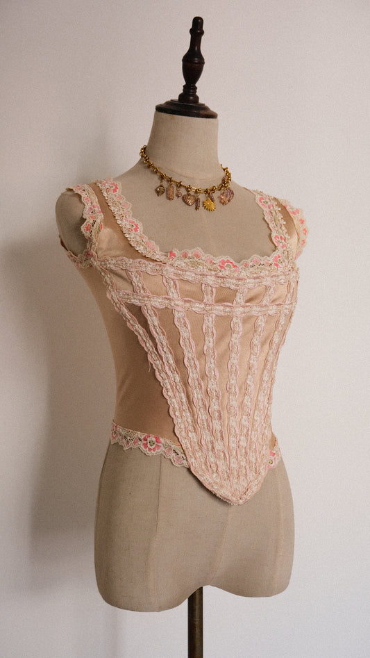 English designer nude bustier (S, S/M, M)