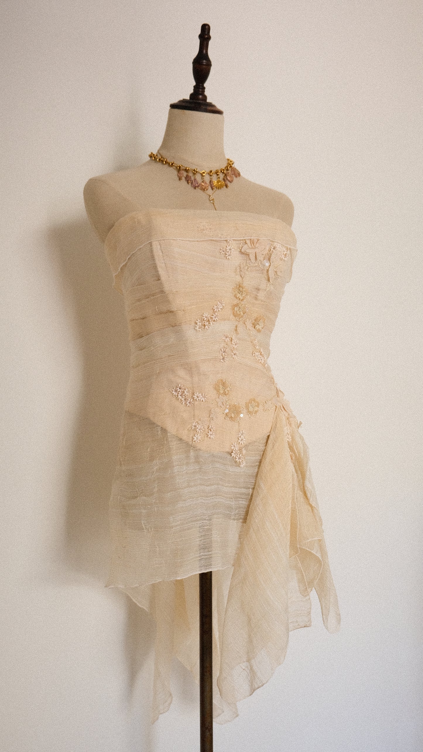 Delicate champaign flutter bustier (XS/S, S)