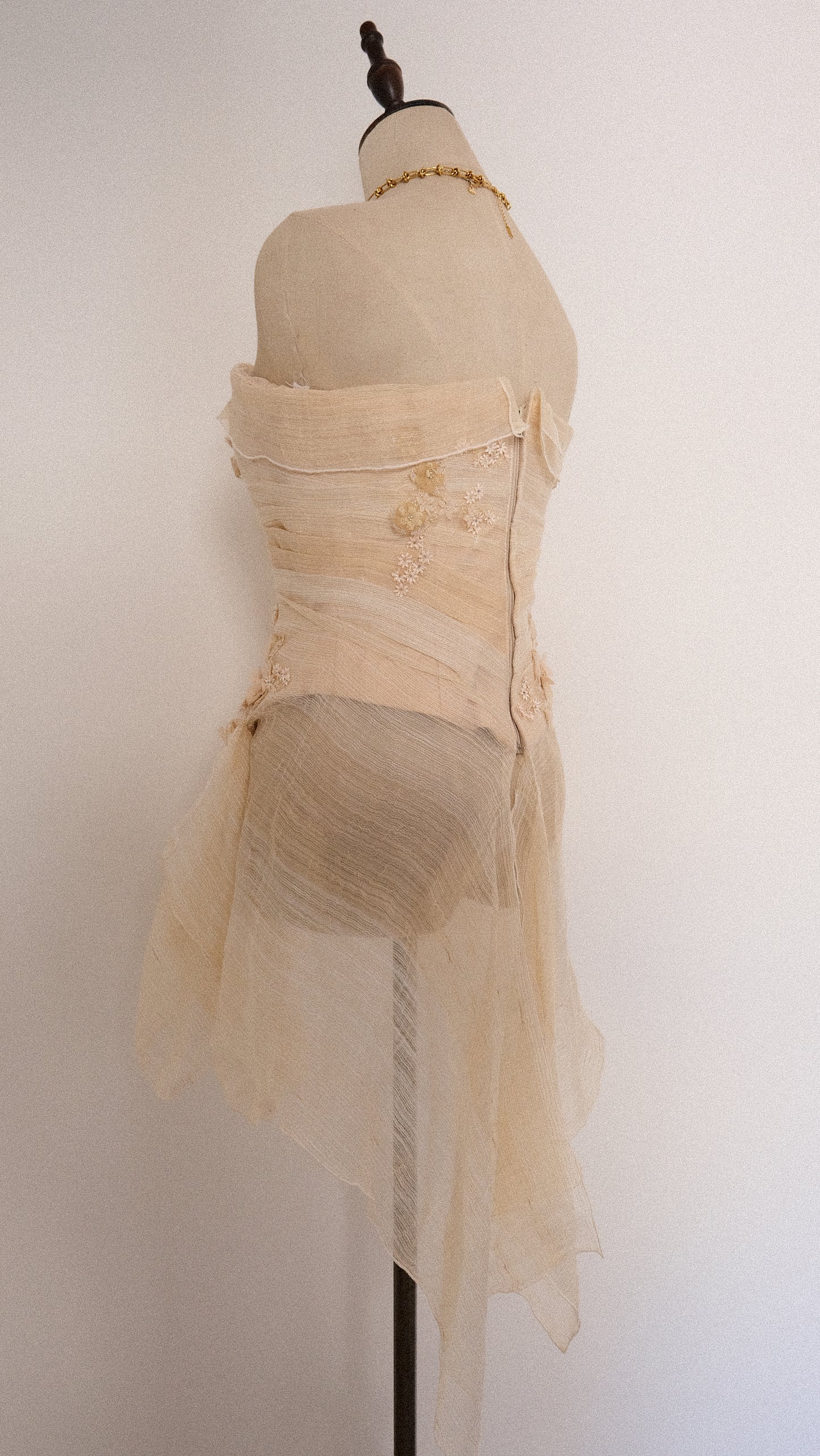 Delicate champaign flutter bustier (XS/S, S)