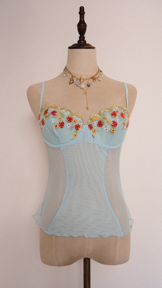 Srawberry skies corset (80B/36B)