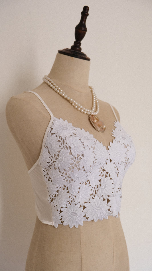 Vintage French floral cami top (M)
