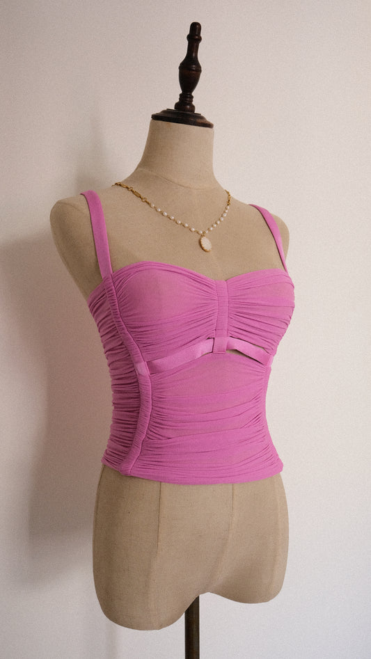 La Perla Magenta ruffle top (XS/S)