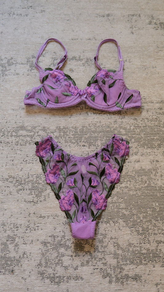 Lavender bloom lingerie set (70A/32A)