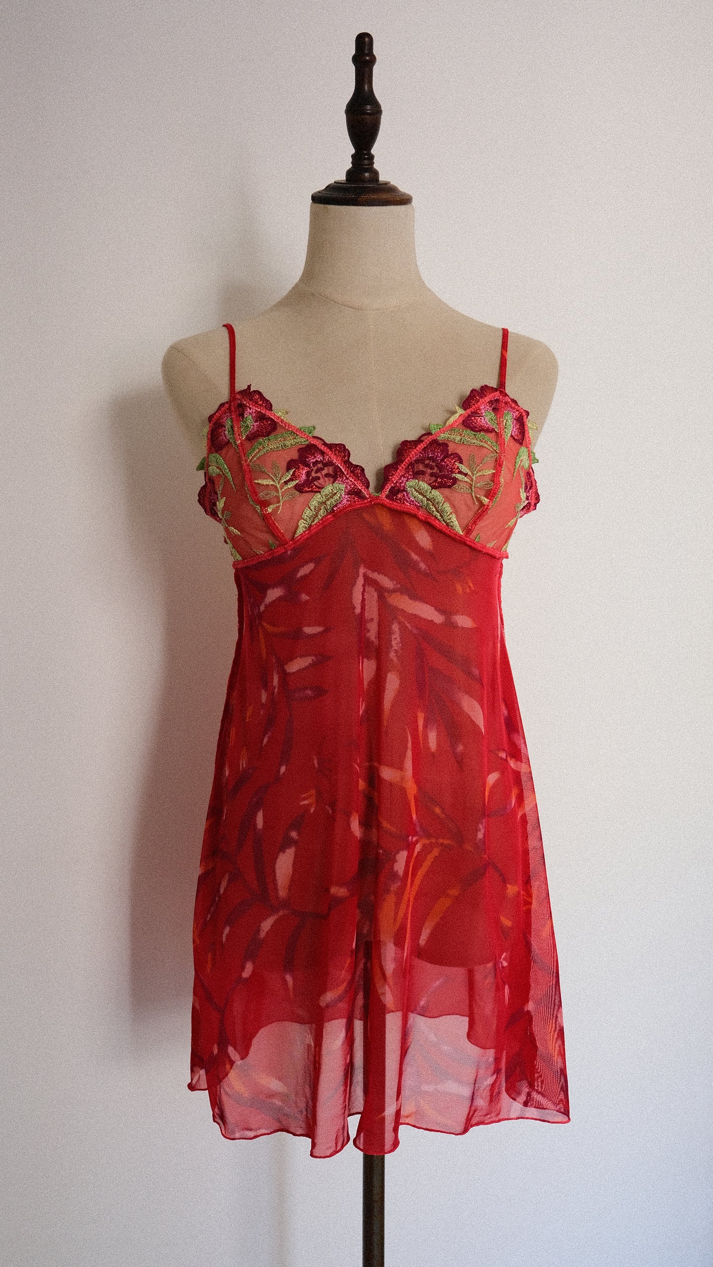Vintage French Tropical sheer babydoll (S-M