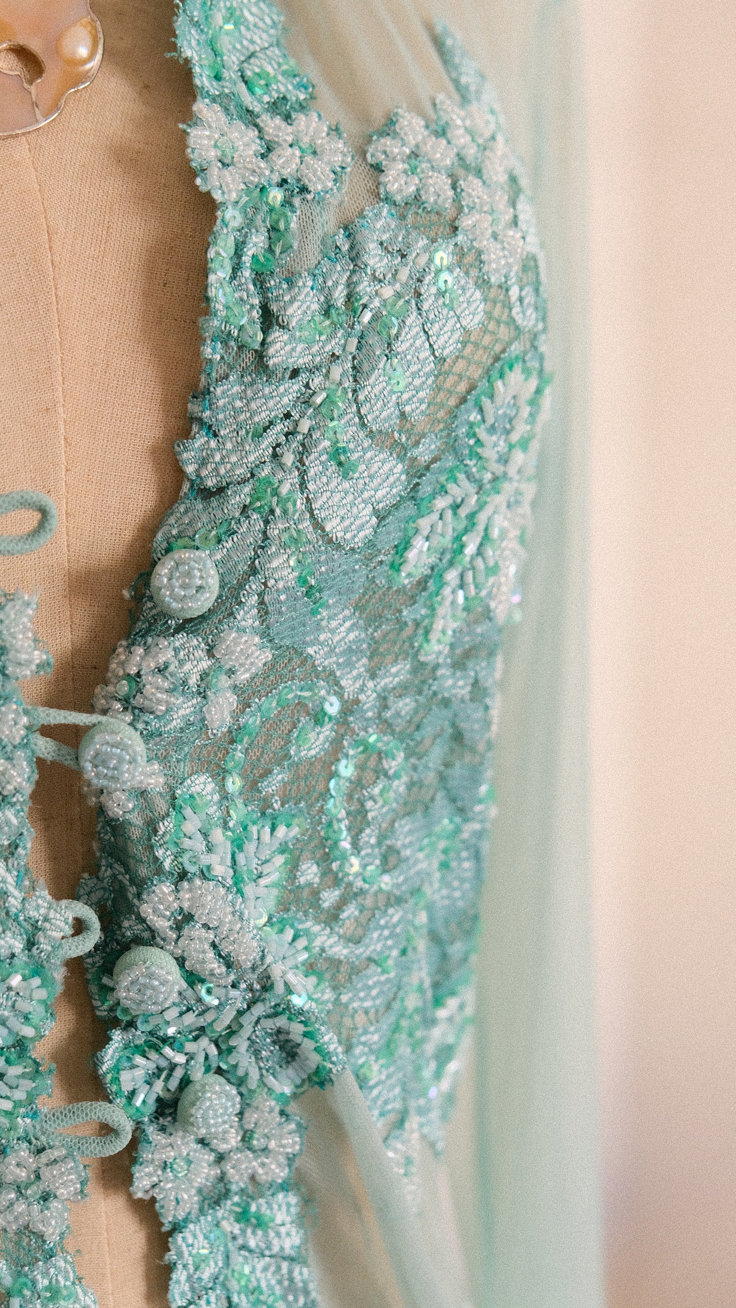 Vintage sheer Mermaid blouse (M)