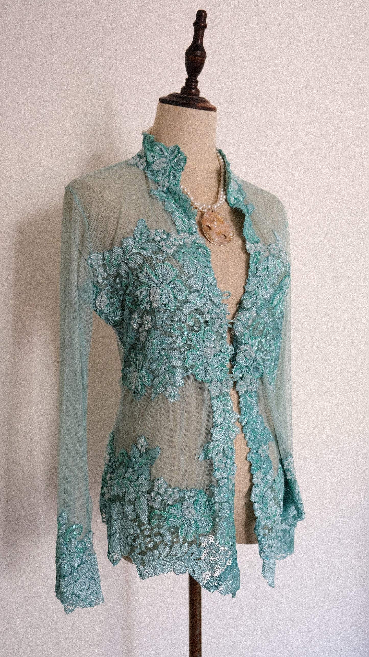 Vintage sheer Mermaid blouse (M)