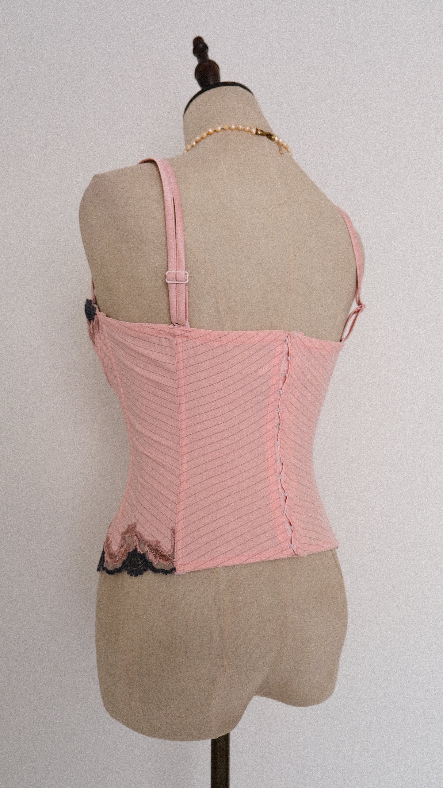 Italian Pink Striped corset (75B/34B)