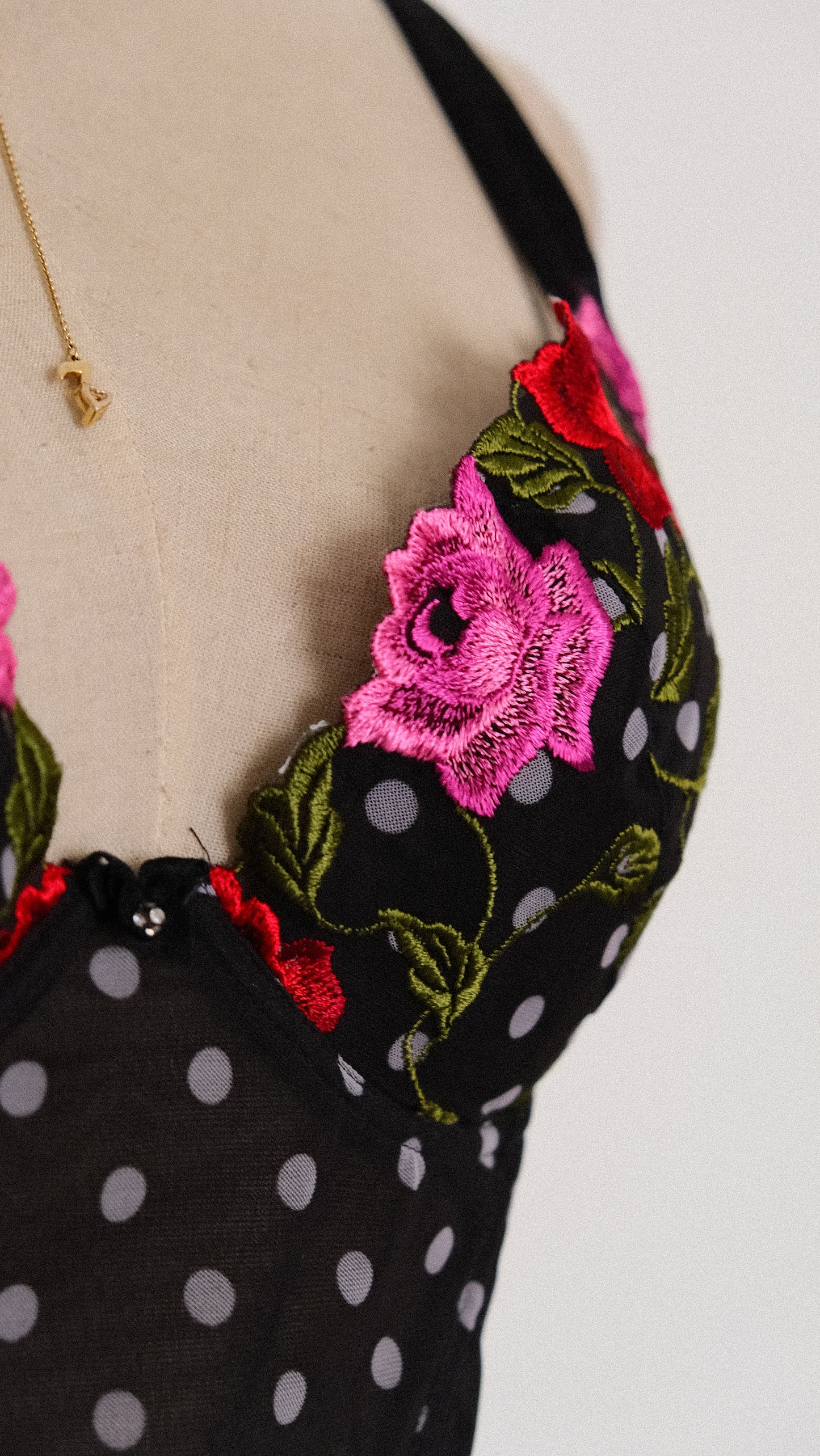 French Floral Polkadot corset (70D/32D)