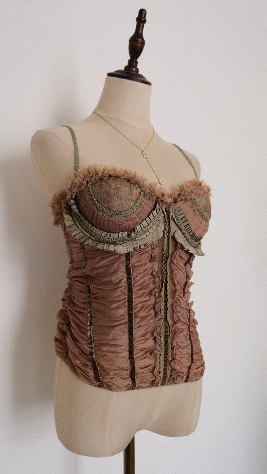 Ruched kakigreen corset (S/M)