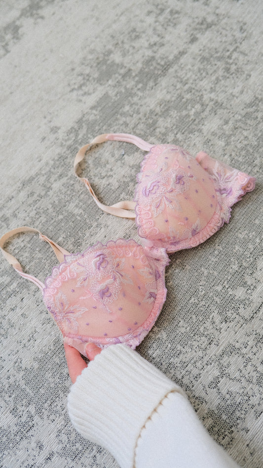 Pink and Lilac Fae bra (34B/75B)