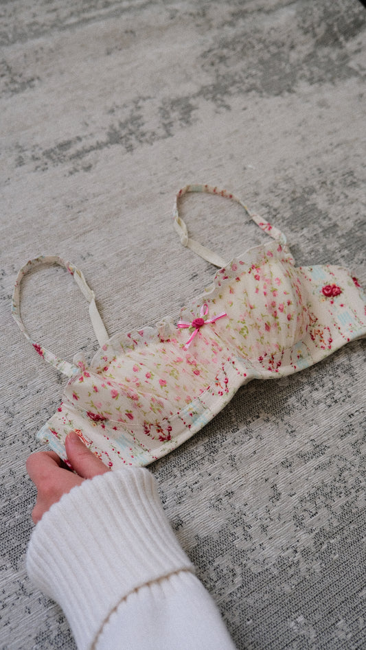 Vintage Chantal Thomass floral balconette (34B/75B)