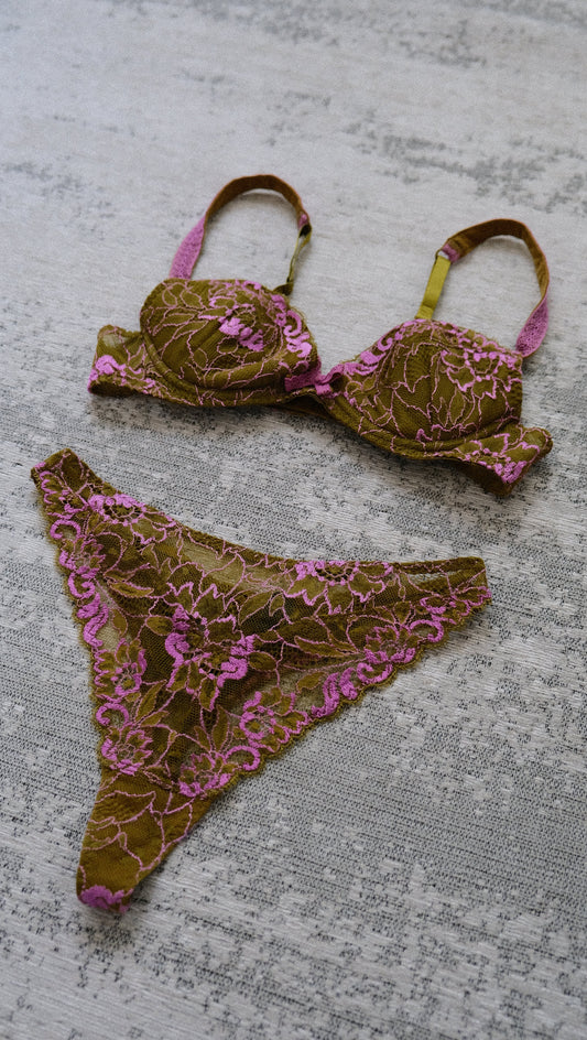 French Forest Fae 2 piece lingerie set (70B/32B)