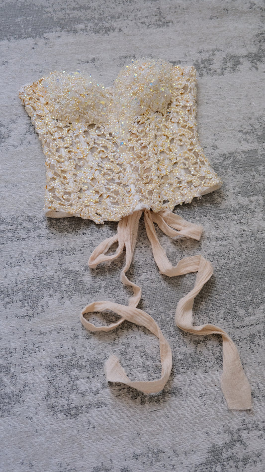 One of One Ivory Bridal corset (M-L)