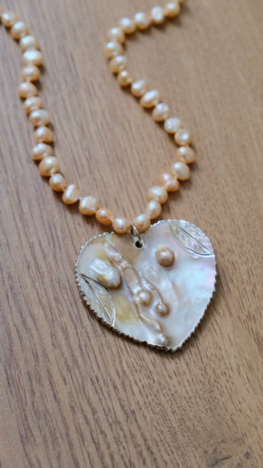 One of one Oceanic Heart necklace