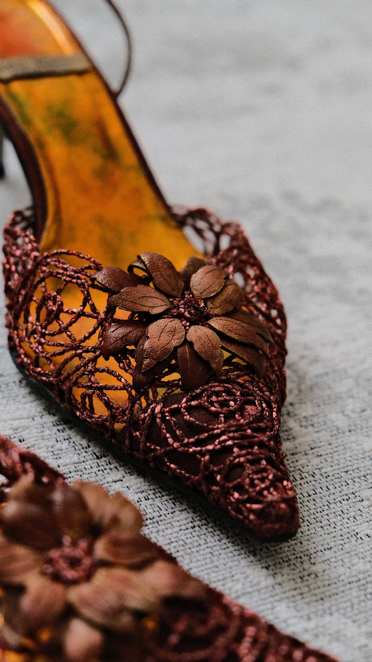 Forest Fae kitten heels with clutch (40)