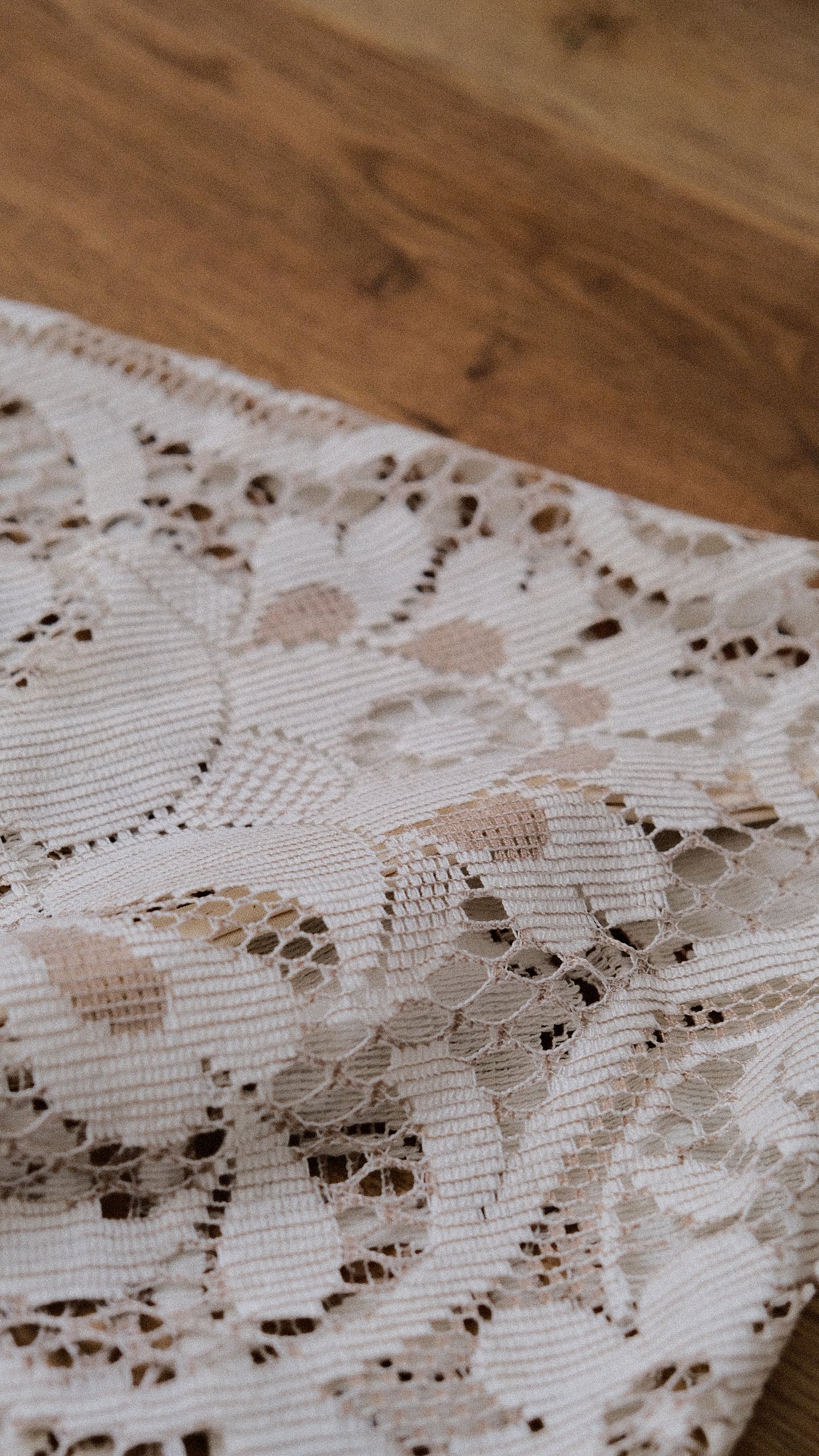 Upcycled Creme and Ivory triangle tote