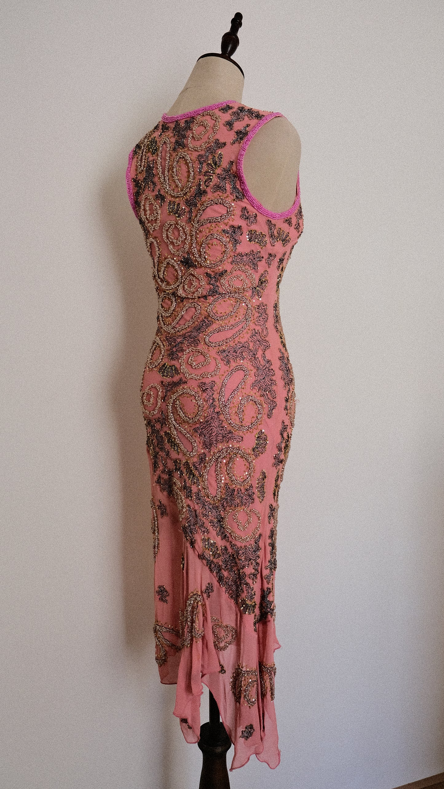 100% Silk Pink Reef dress (S)