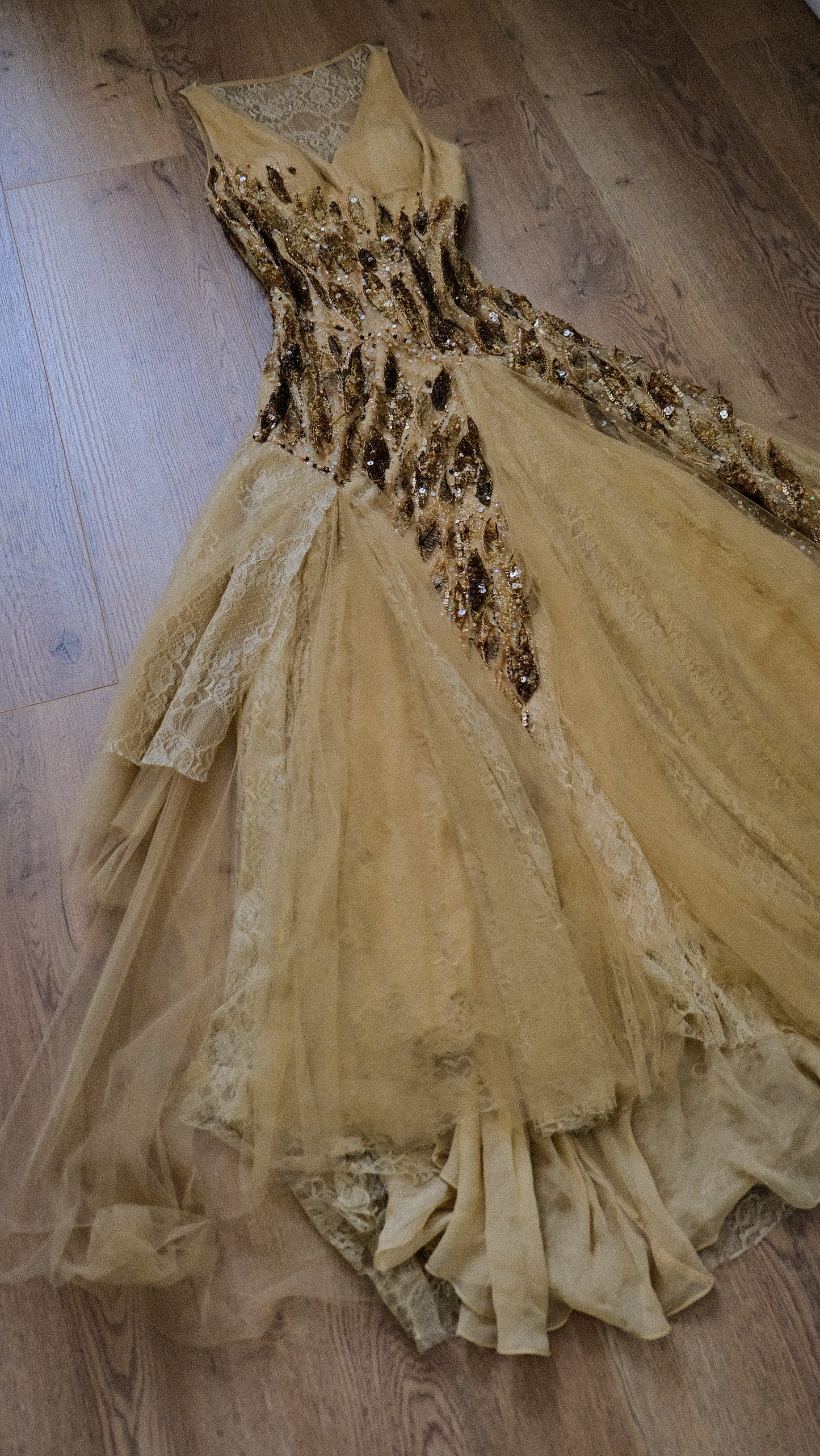Spanish Dust of Gold evening gown (M)