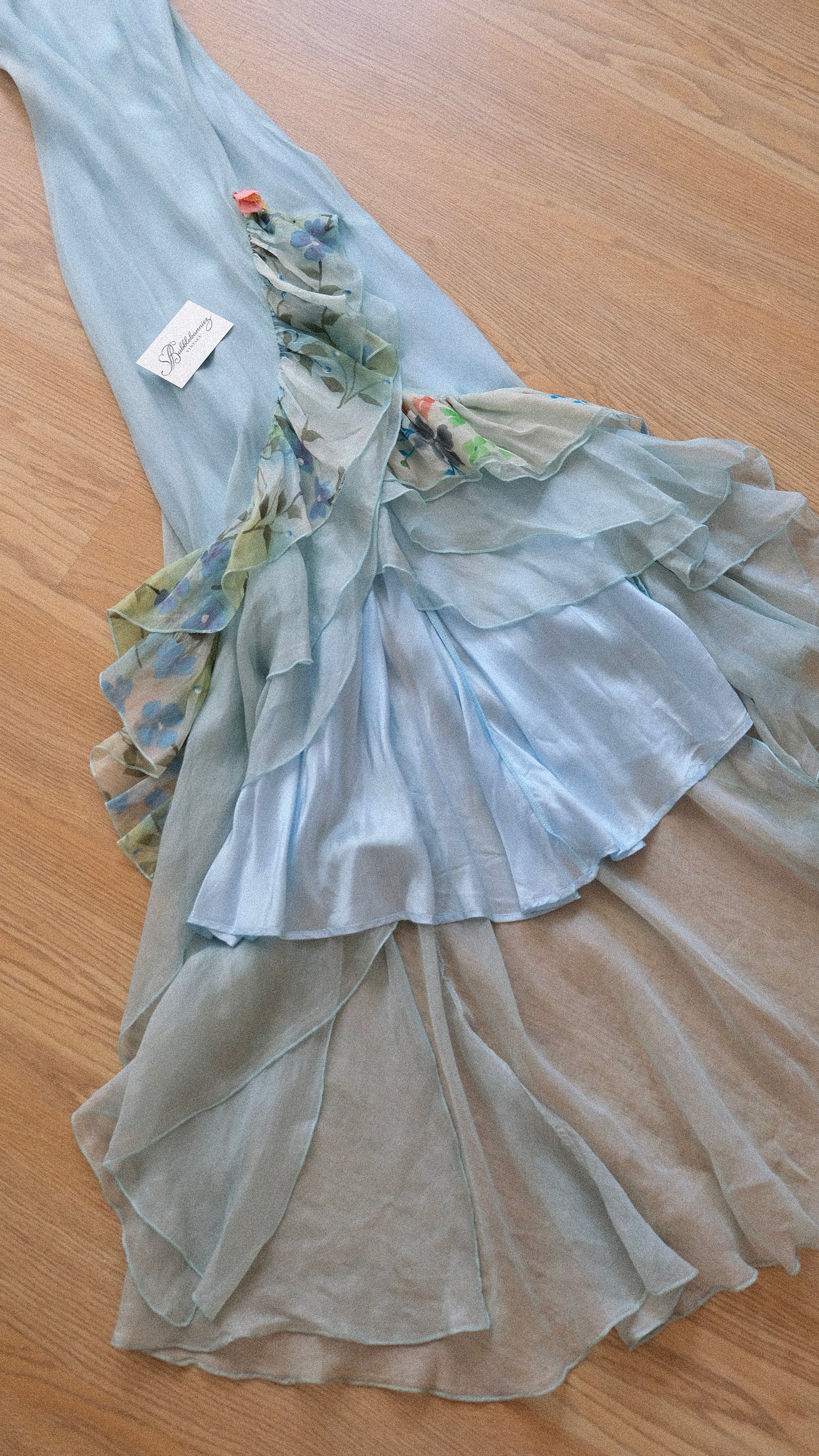 Vintage Spanish silk mermaid dress (S-M)