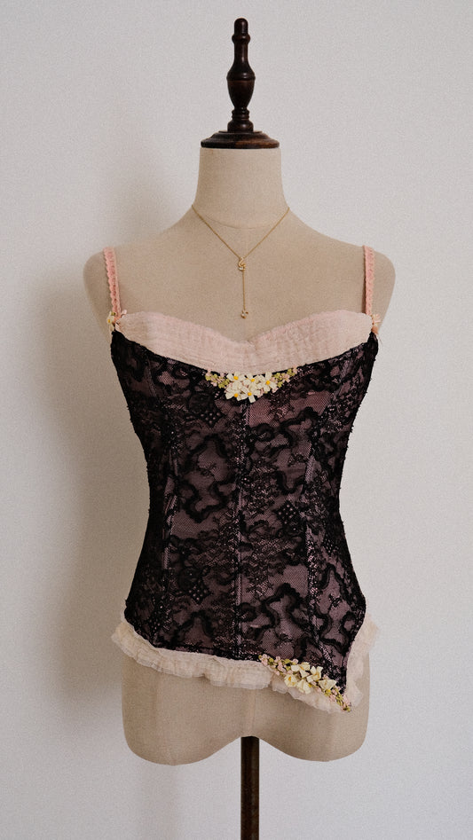 Chantal Thomass Midnight Lace corset (80B/36B)