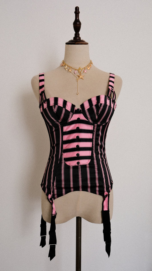 Chantal Thomass black & pink corset (70B/32B)