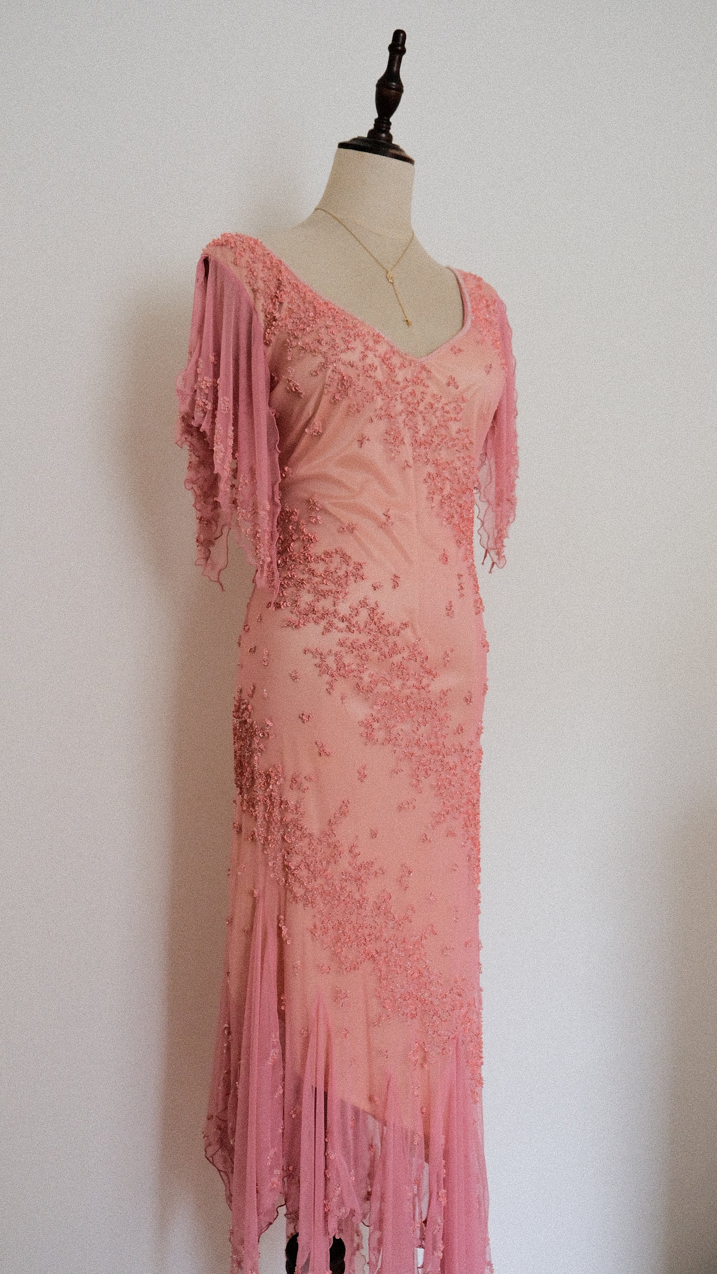Blush fairy flutter dress (M/L, L)