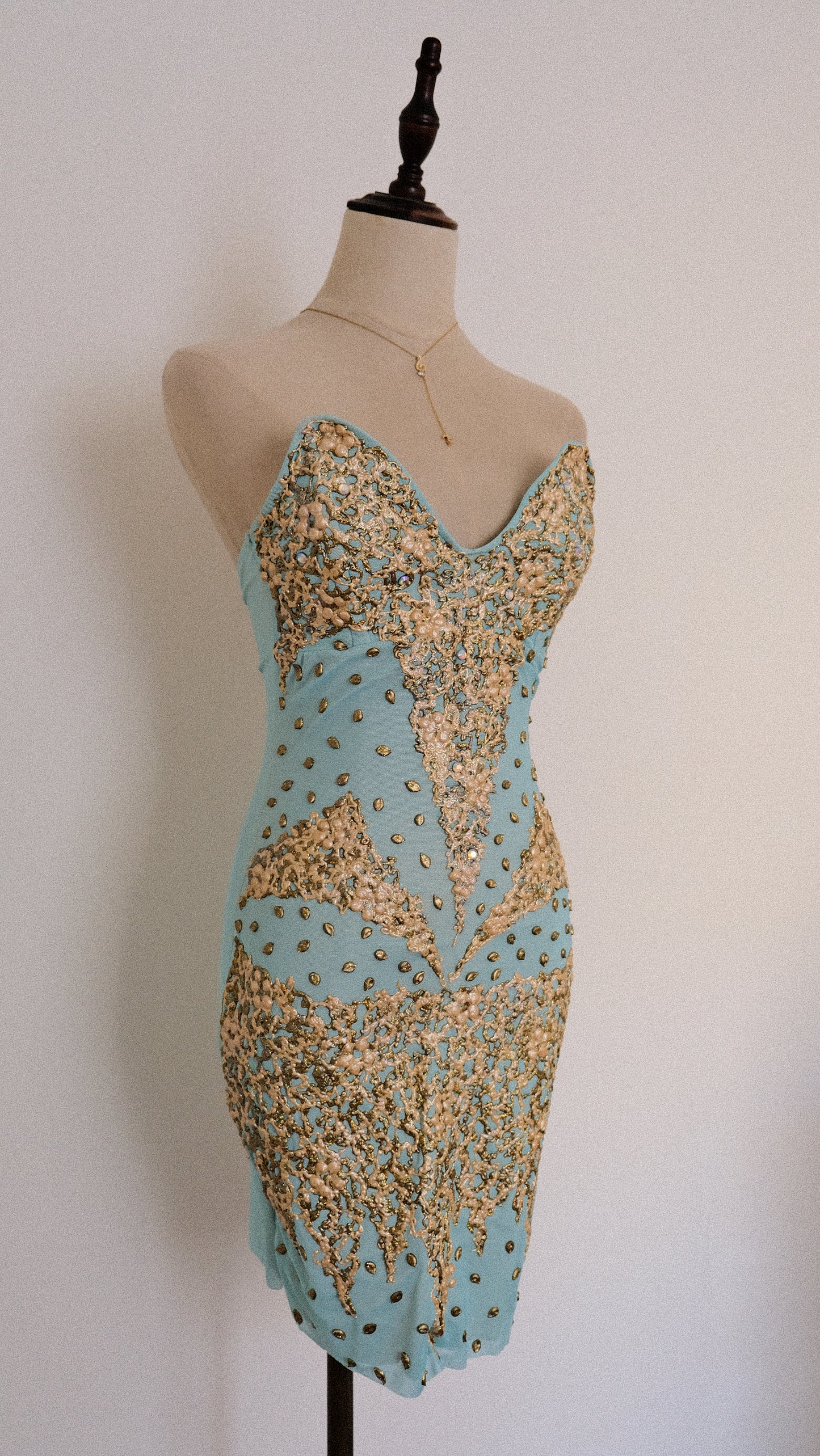 Aqua and gold mermaid dress (XS/S)
