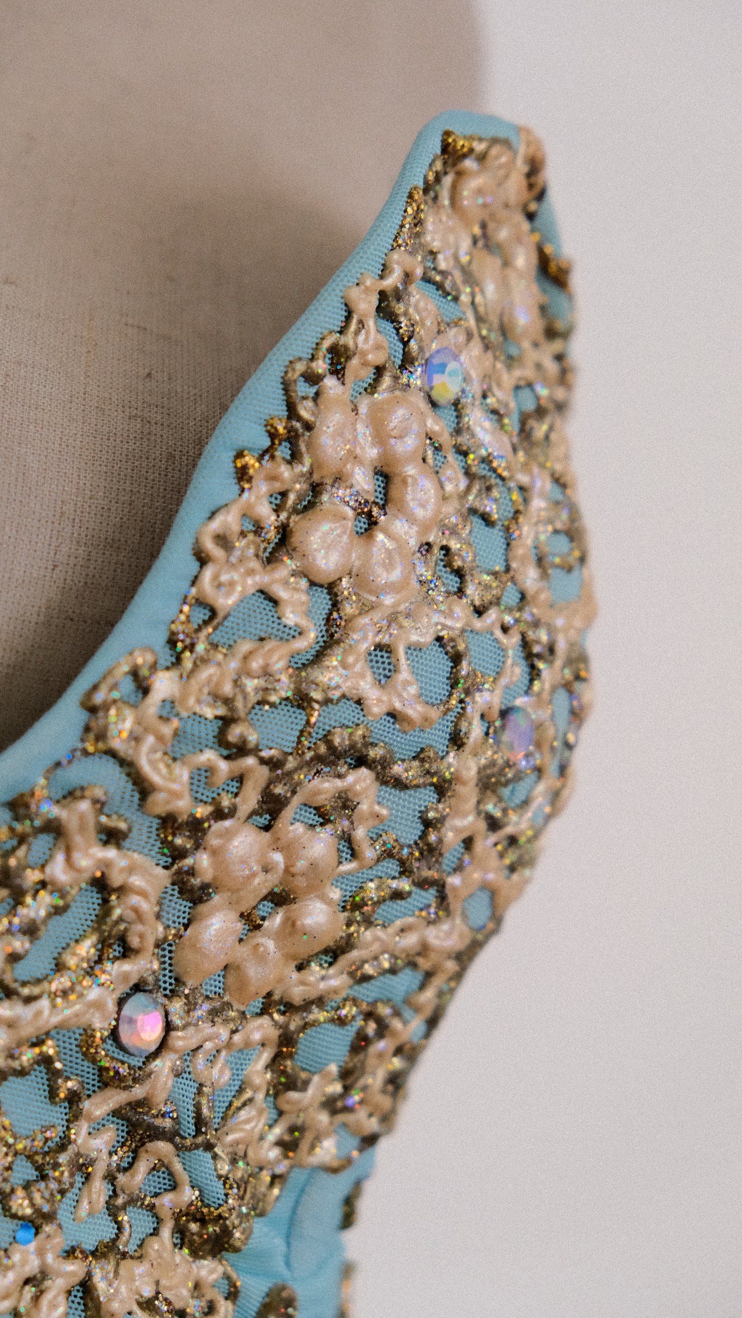 Aqua and gold mermaid dress (XS/S)