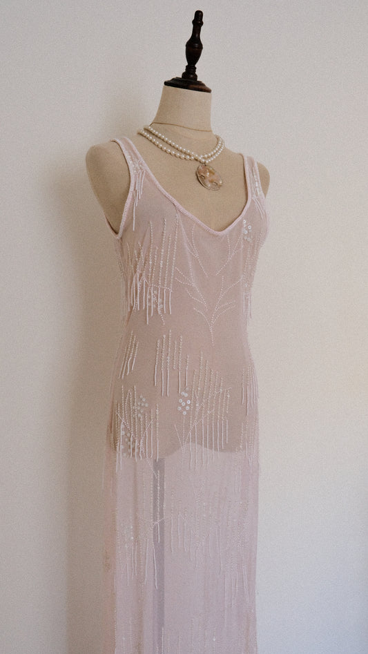 Sheer pastel pink romance dress (M, M/L)