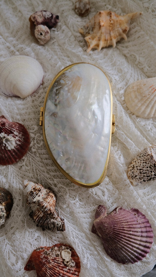 Vintage faux shell clutch