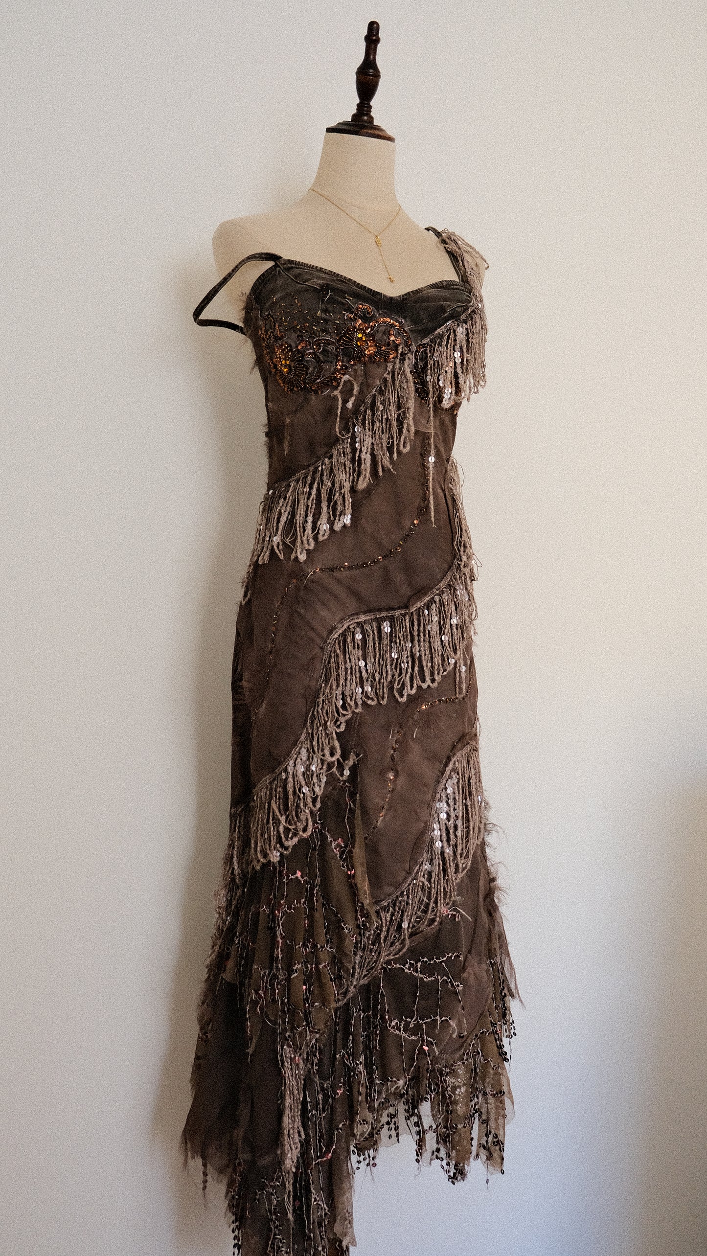 Fairy fringe evening dress (S/M, M)