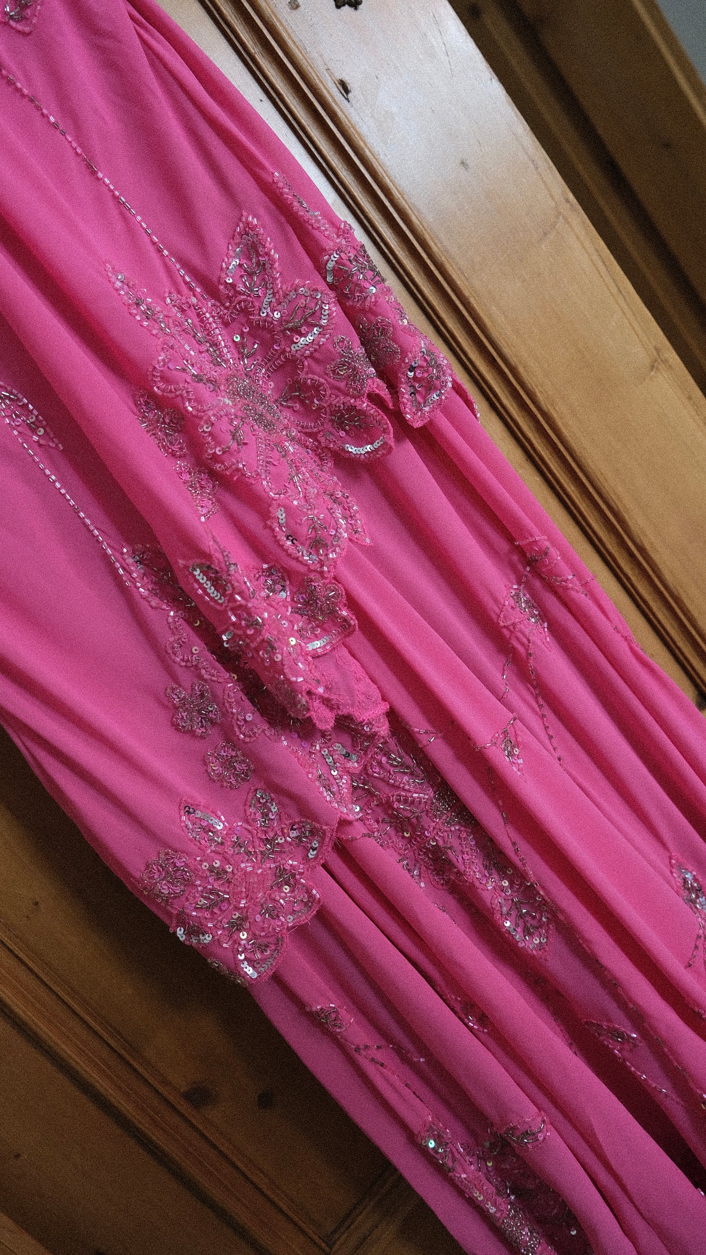 Vintage pink floral dress (M-L)