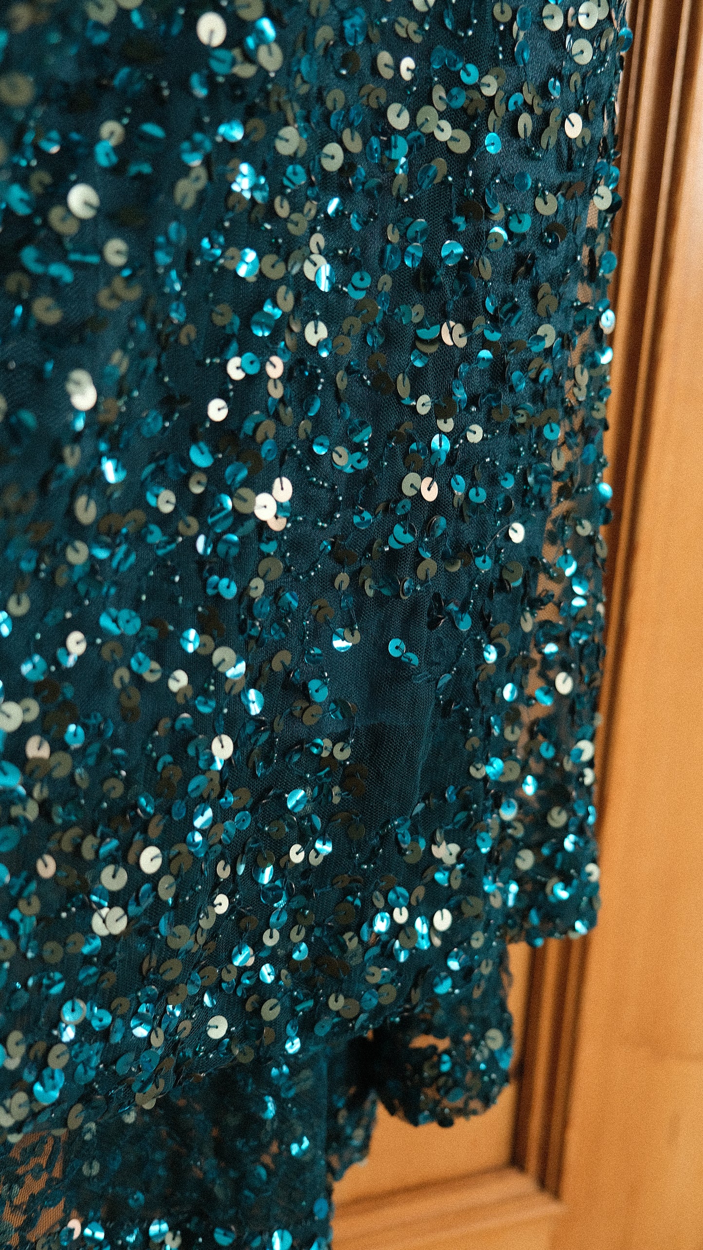 Emerald green sequin dress (M)