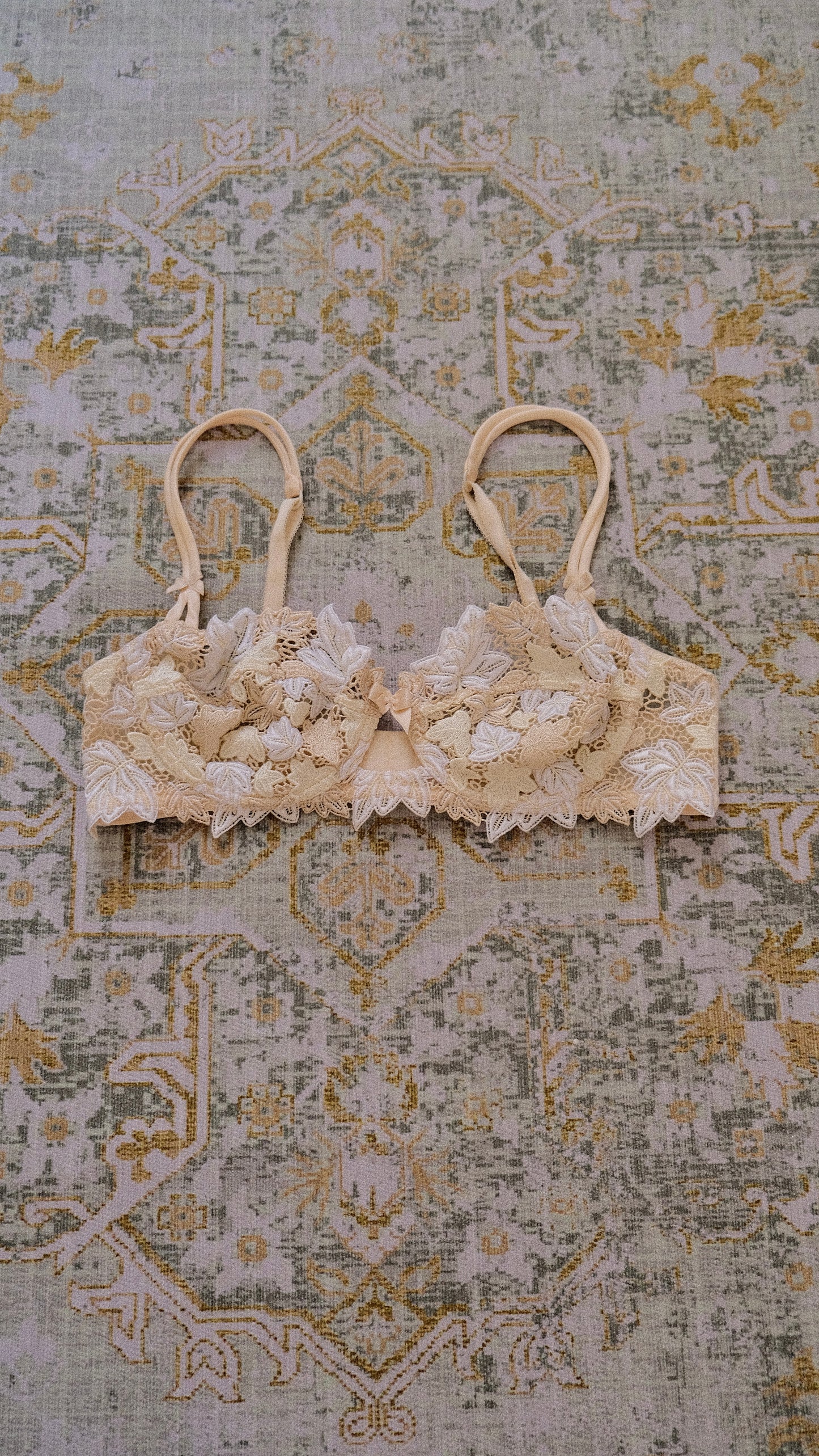 Vintage French Buttercream bra (80B/36B)