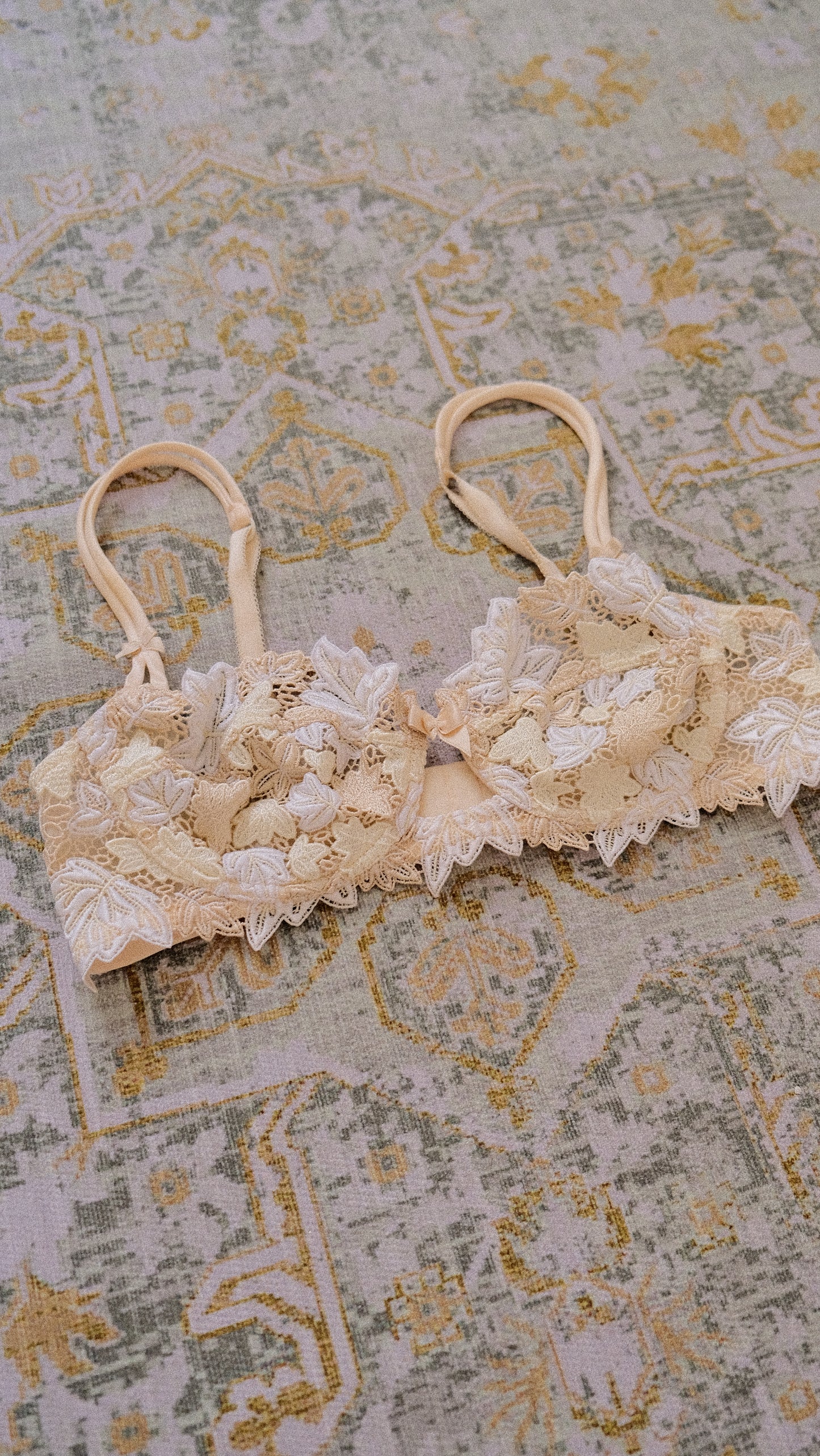 Vintage French Buttercream bra (80B/36B)