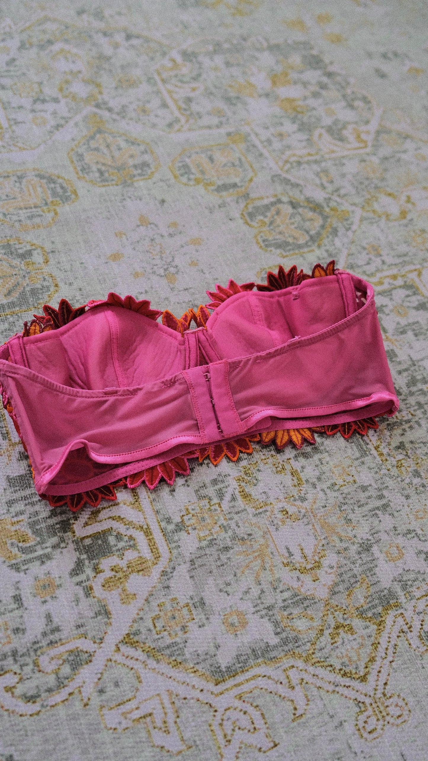 Vintage French Floral balconette (70D/32D)