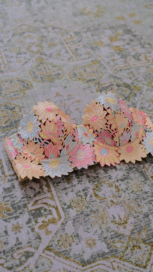 Vintage French Floral balconette (75B/34B)