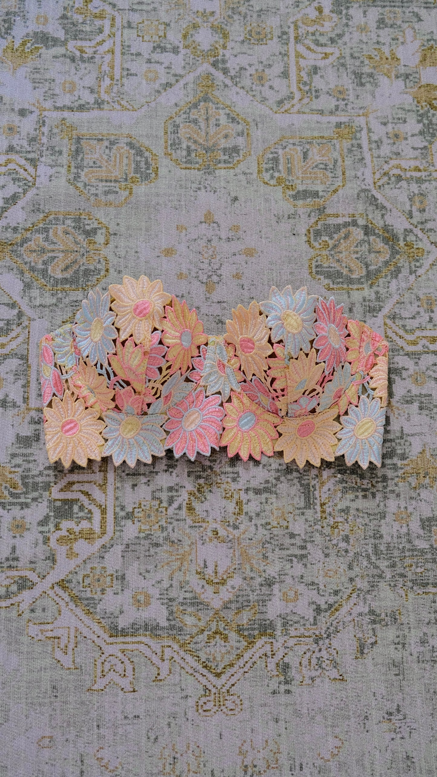 Vintage French Floral balconette (75B/34B)